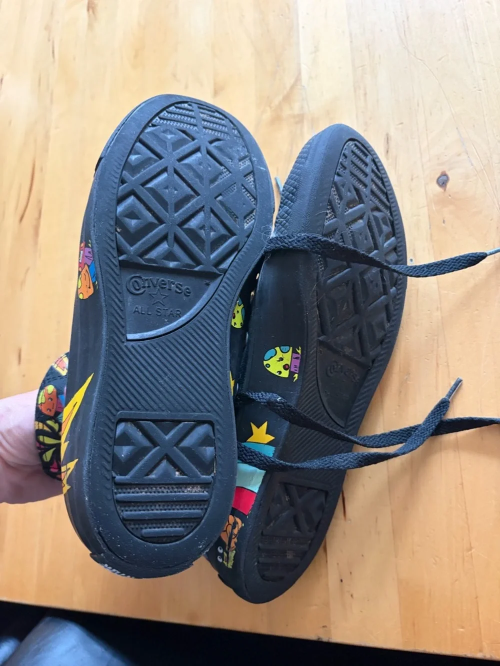 Converse Black High-Top Sneakers with Multicolor Graphic Panels - Picture 6 of 6